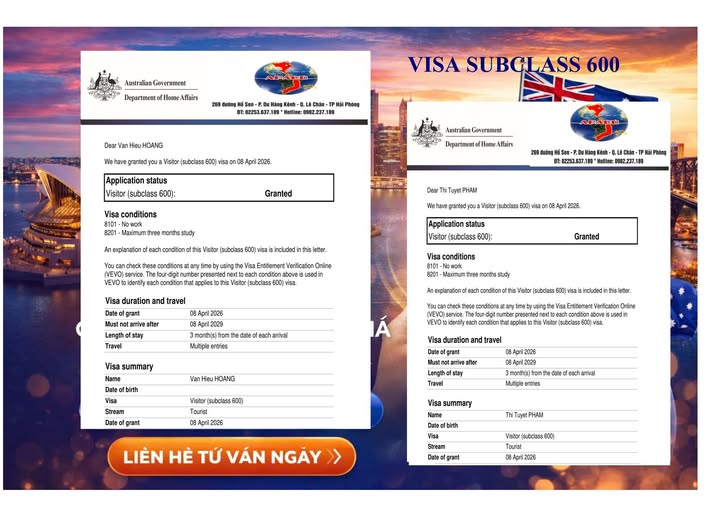 GIỮA TUẦN NHẬN HAI VISA DU LỊCH ÚC 🥰🥰🥰